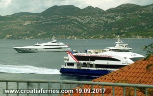 krilo catamaran dubrovnik korcula approaching mljet